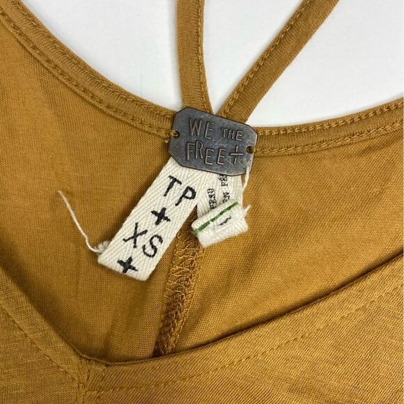 Free People Fantasy Cosmic Triangle Tank Golden Yellow Size XS - Picture 4 of 6